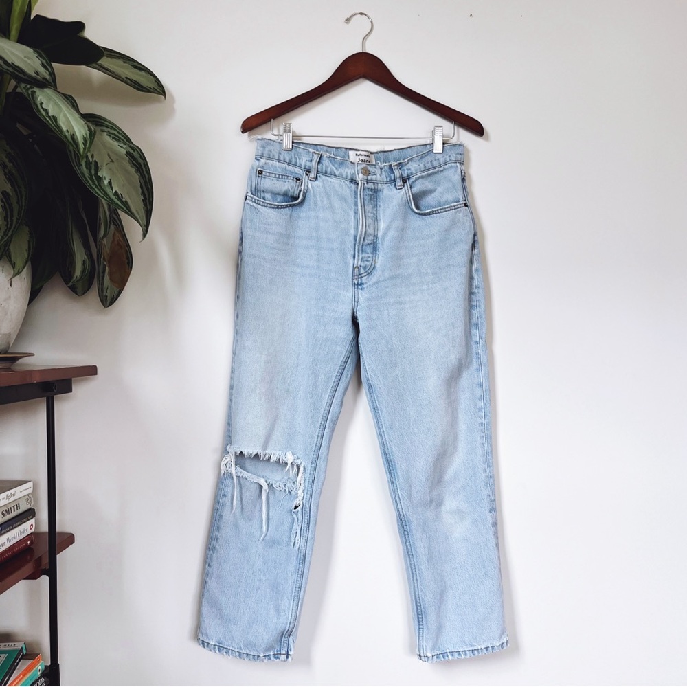 Reformation Tahoe Destroyed Straight Jeans - 30